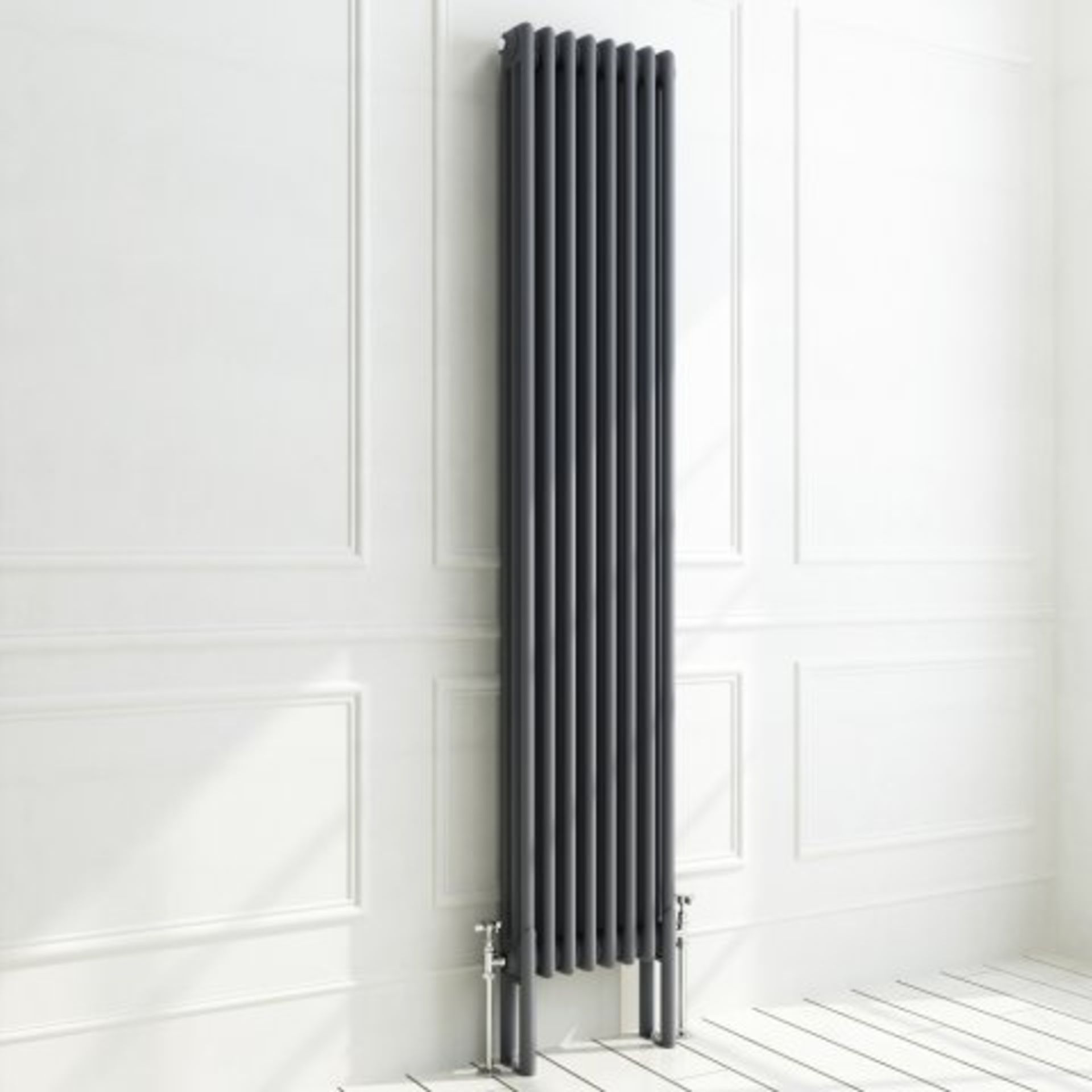 (O146) 1800x380mm Anthracite Triple Panel Vertical Colosseum Traditional Radiator. RRP £599.98. - Image 2 of 5