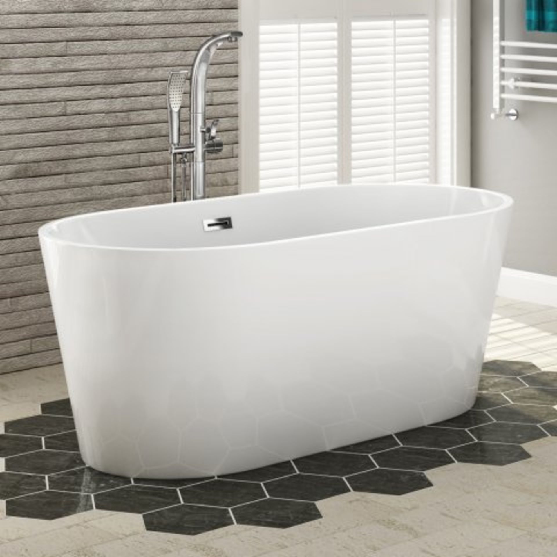 (O6) 1500x750mm Ava Slimline Freestanding Bath - Small. RRP £1,299. Freestanding Range Create the