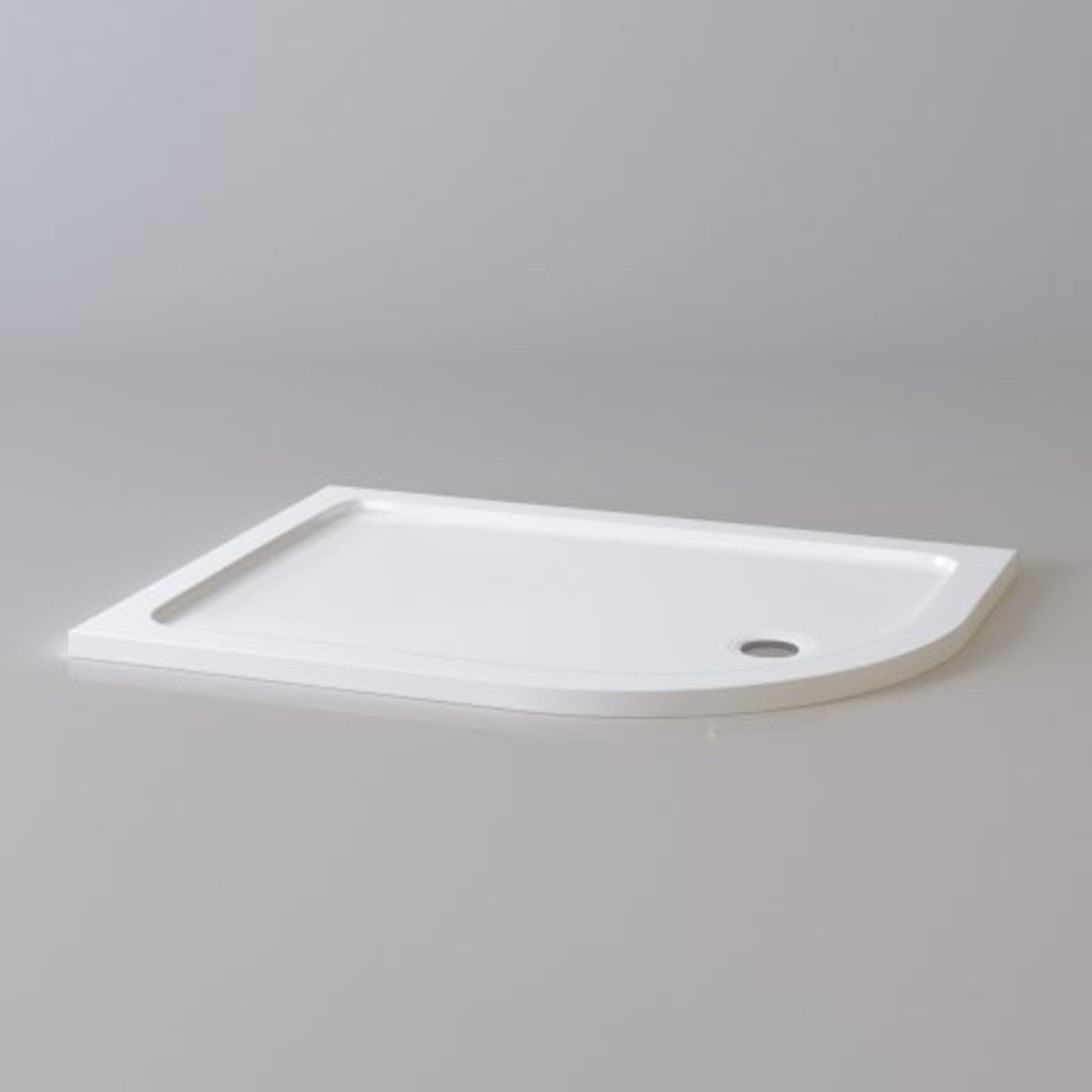 (O208) 1200x900mm Offset Quadrant Ultraslim Stone Shower Tray - Right. RRP £324.99. Magnificently
