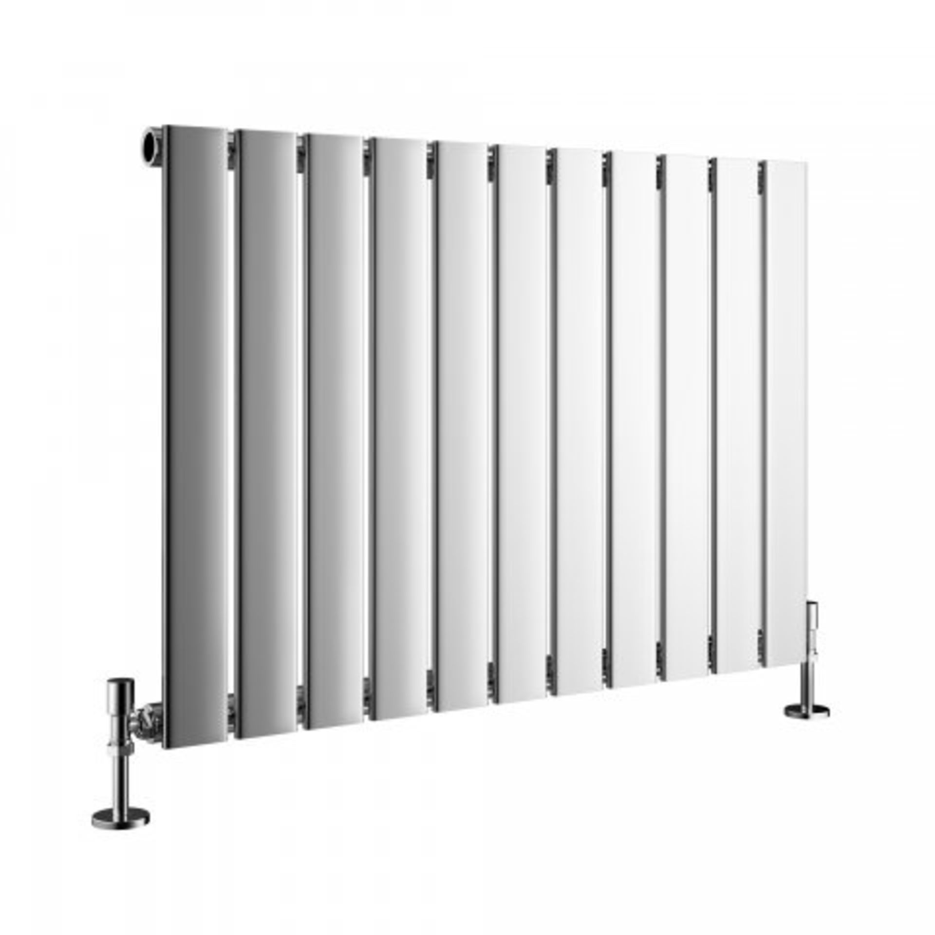 (O61) 600x830mm Chrome Single Flat Panel Horizontal Radiator. RRP £319.99. Designer Touch Ultra- - Image 4 of 4