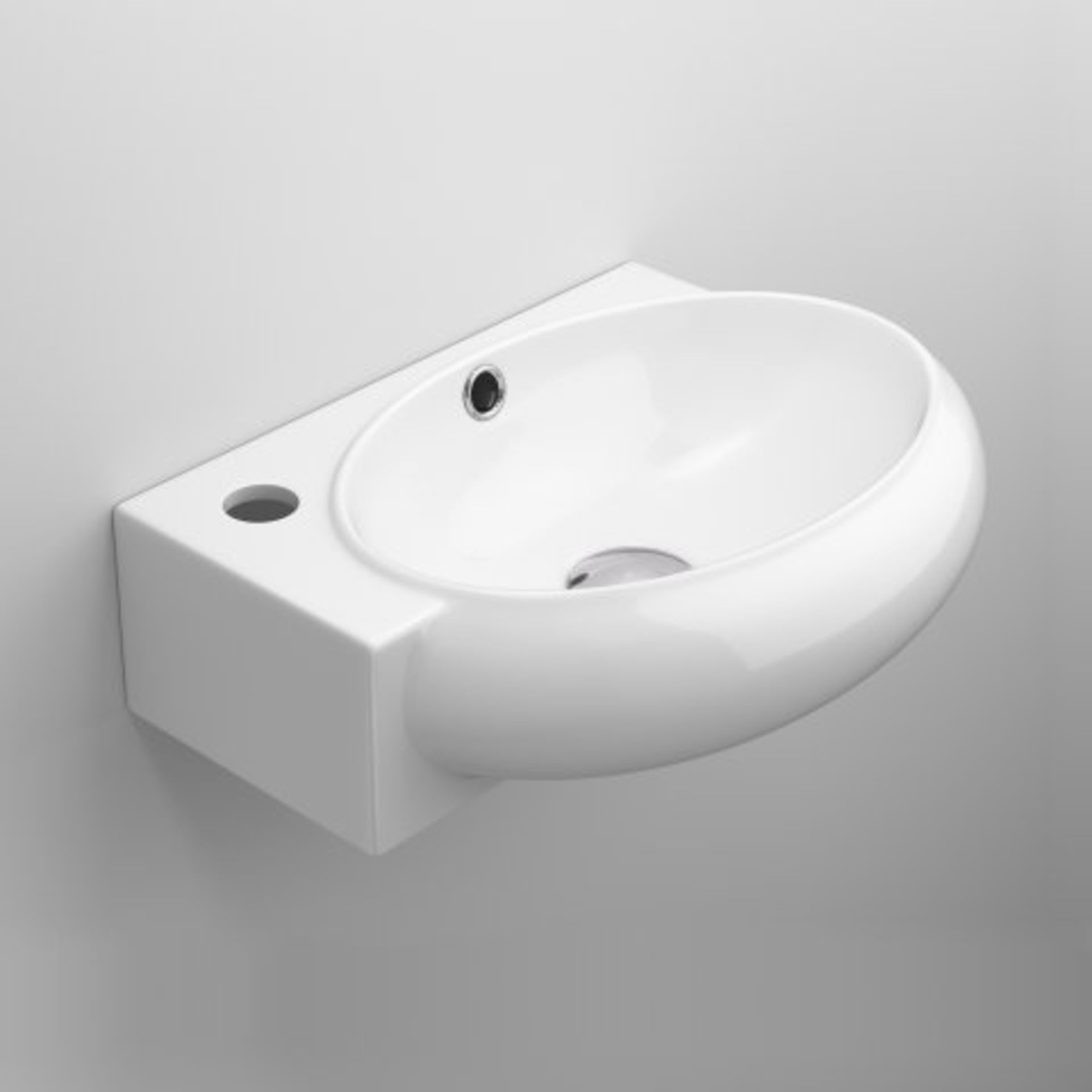 (O45) Naro Wall Hung Cloakroom Basin - Right Hand. RRP £87.99. Our Naro Contemporary Wall Hung - Image 3 of 4