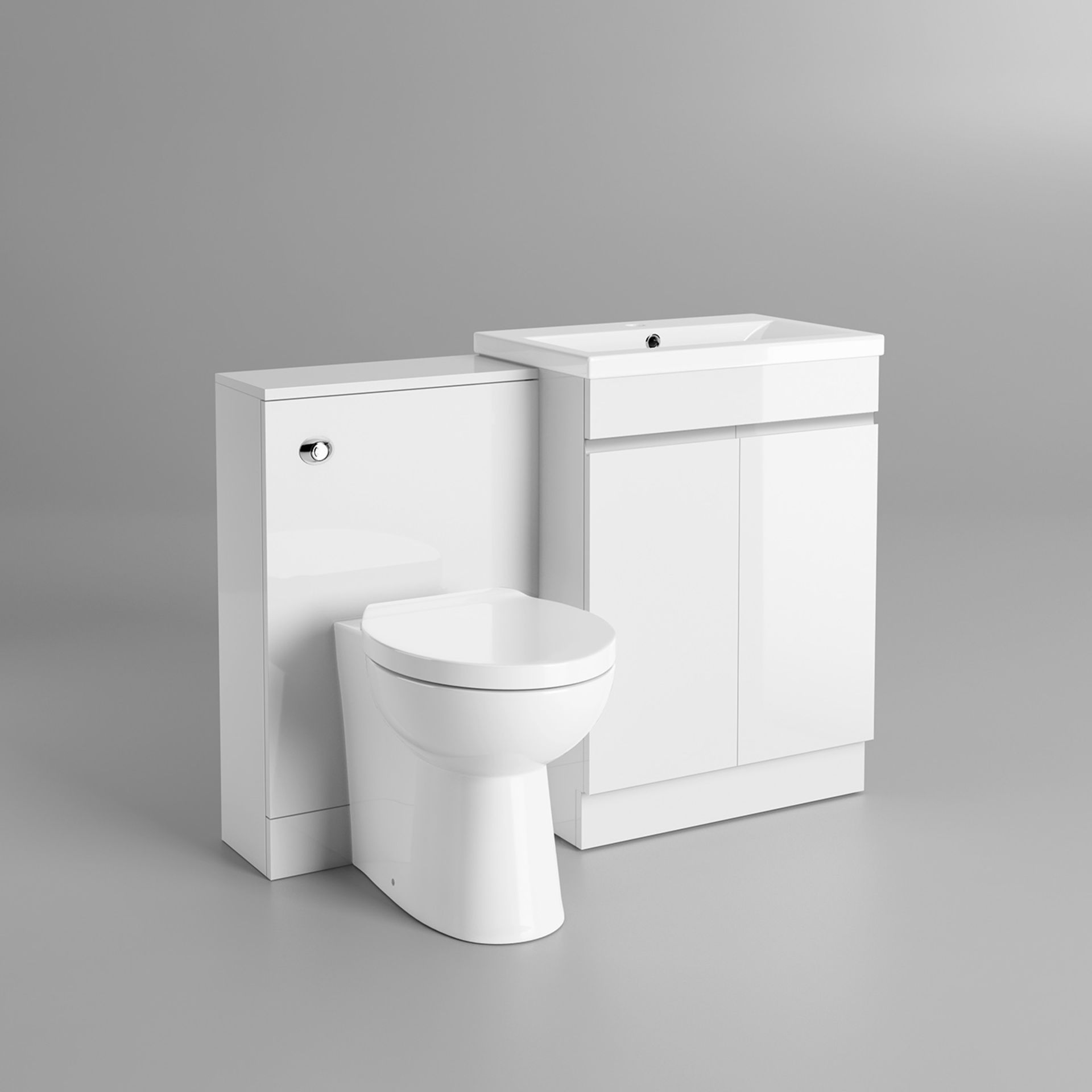 (O38) 1100mm Complete Basin Vanity Unit with Toilet Pan & Back to Wall Unit. RRP £899.99. This set - Image 4 of 5