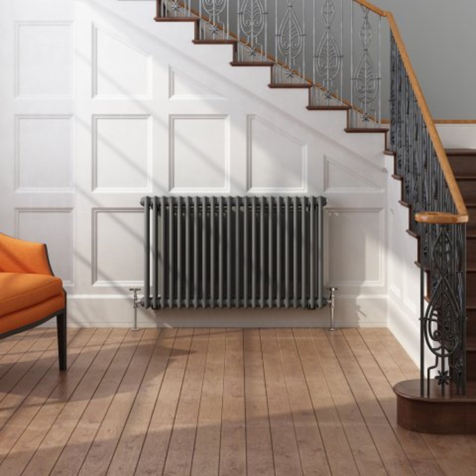 (O97) 600x1008 Anthracite Double Panel Horizontal Colosseum Traditional Radiator. RRP £524.99. - Image 2 of 5