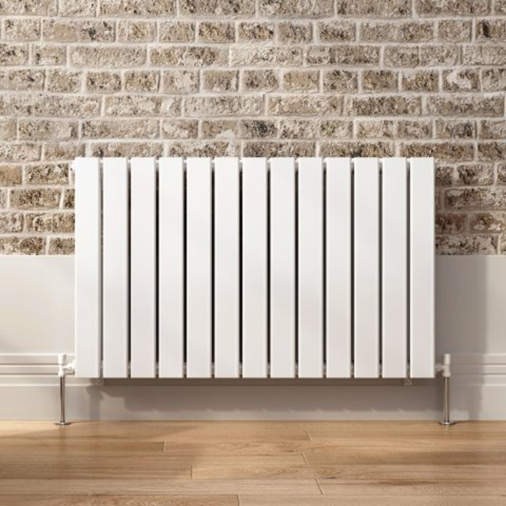 (O101) 600x980mm Gloss White Single Flat Panel Horizontal Radiator. RRP £214.99. Designer Touch - Image 5 of 5