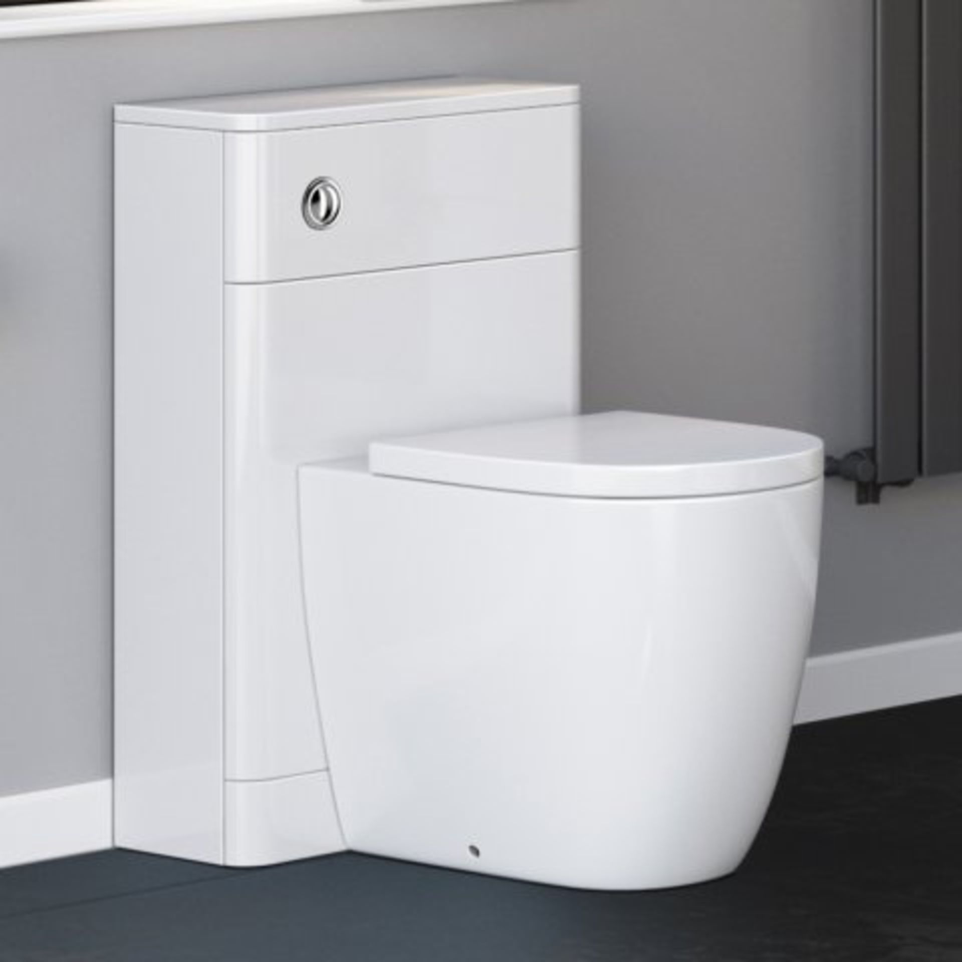(A155) 500mm Gloss White Back To Wall Toilet Unit This Gloss White 500mm Back To Wall Toilet Unit is - Image 2 of 2