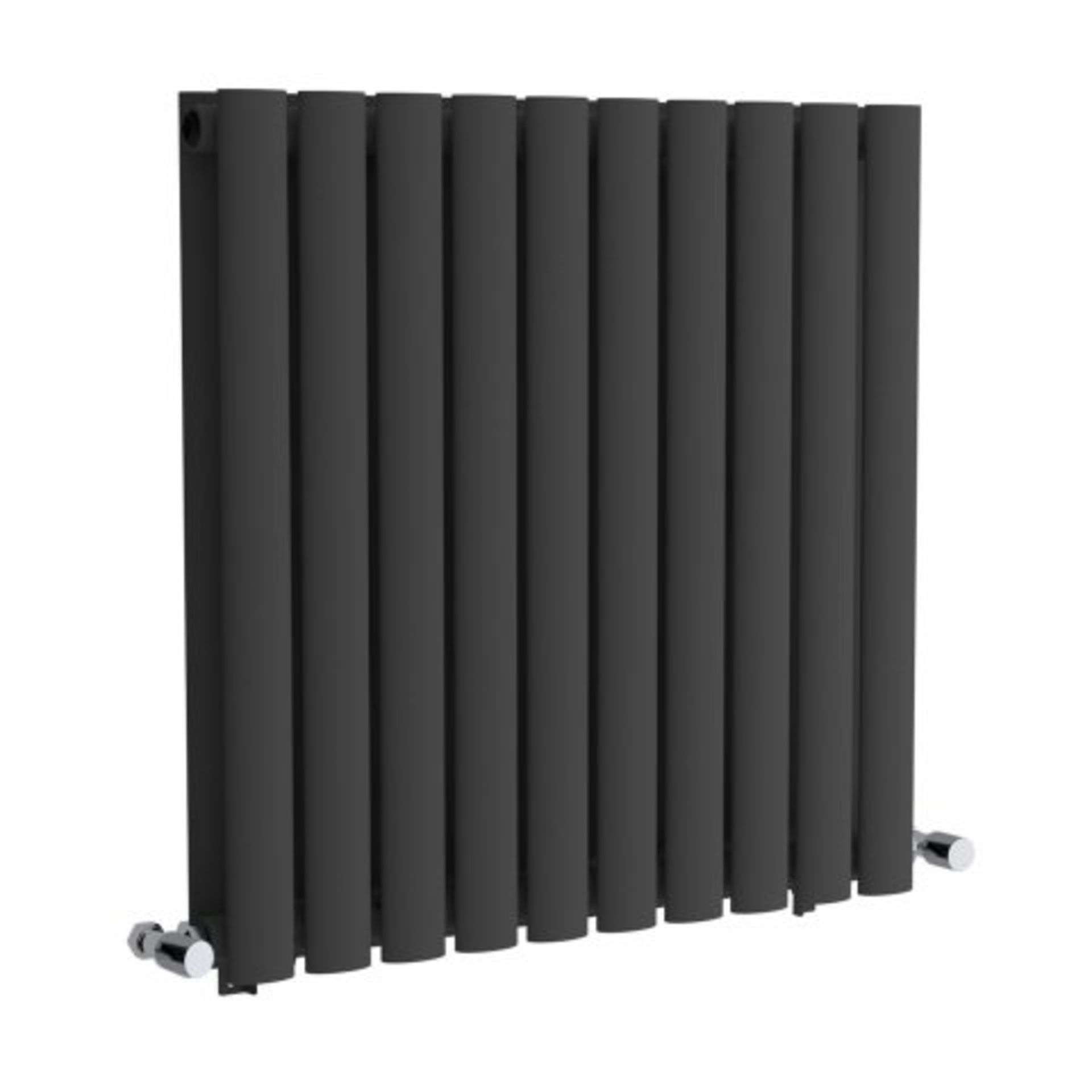 (O30) 600x600mm Anthracite Double Panel Oval Tube Horizontal Radiator. RRP £231.99. Designer Touch - Image 2 of 5