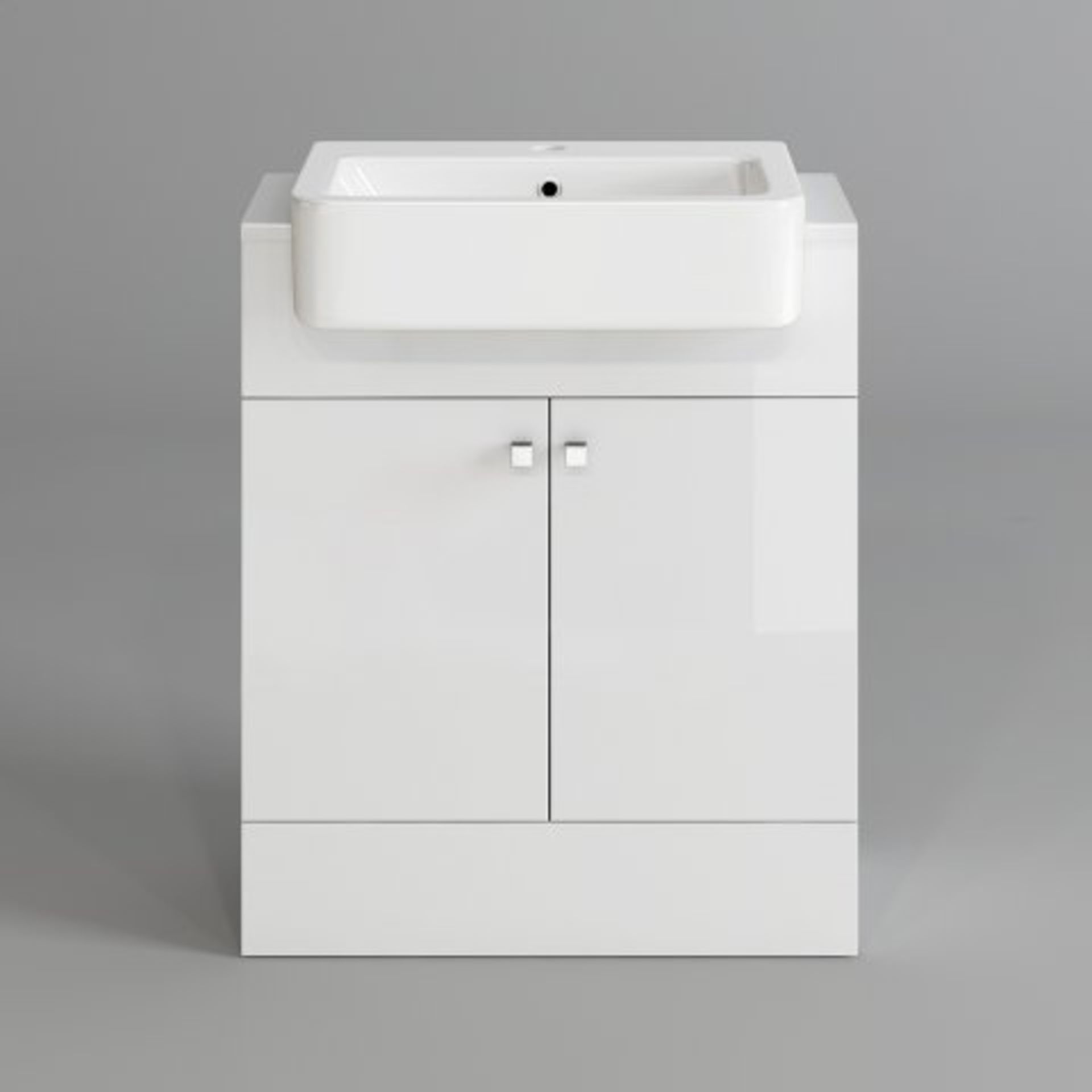 (O37) 660mm Harper Gloss White Basin Vanity Unit - Floor Standing. RRP £449.99. COMES COMPLETE - Image 5 of 5