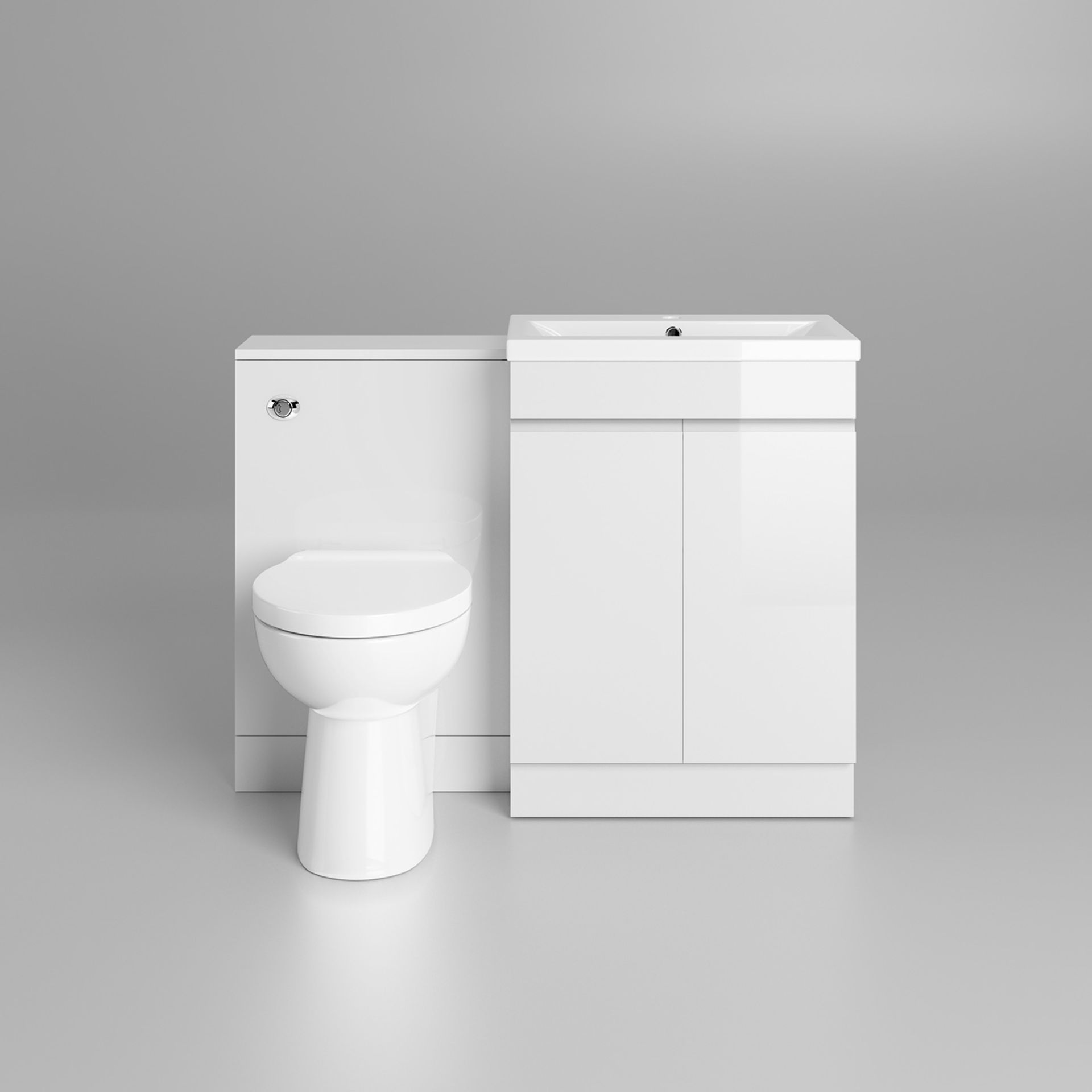 (O38) 1100mm Complete Basin Vanity Unit with Toilet Pan & Back to Wall Unit. RRP £899.99. This set - Image 3 of 5