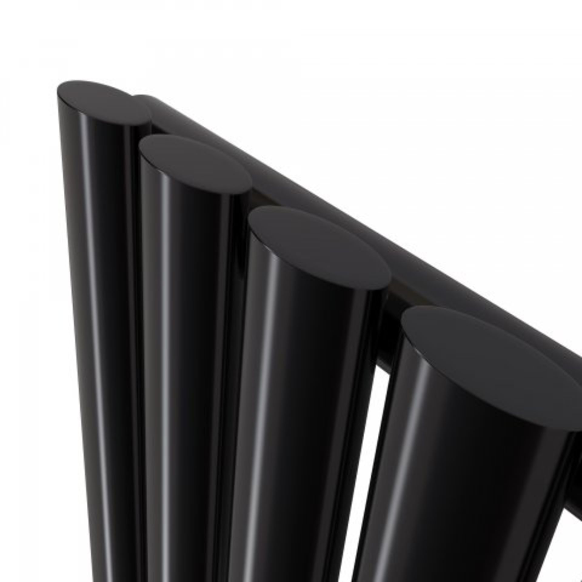 (O123) 1600x360mm Gloss Black Single Oval Tube Vertical Radiator. RRP £191.98. Want to add a - Image 4 of 5