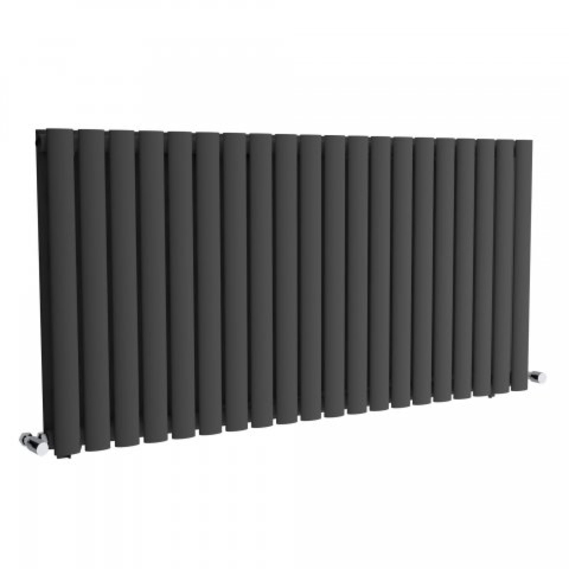 (O102) 600x1200mm Anthracite Double Panel Oval Tube Horizontal Radiator. RRP £407.99. Designer Touch - Image 3 of 5