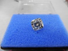 5.05 loose cushion cut diamond (clarity enhanced) VS2, D colour. 9.86 x 10.07 x 6.71mm. No
