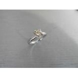 1.06ct diamond solitaire ring with a brilliant cut diamond. K colour and I1 clarity. Set in a