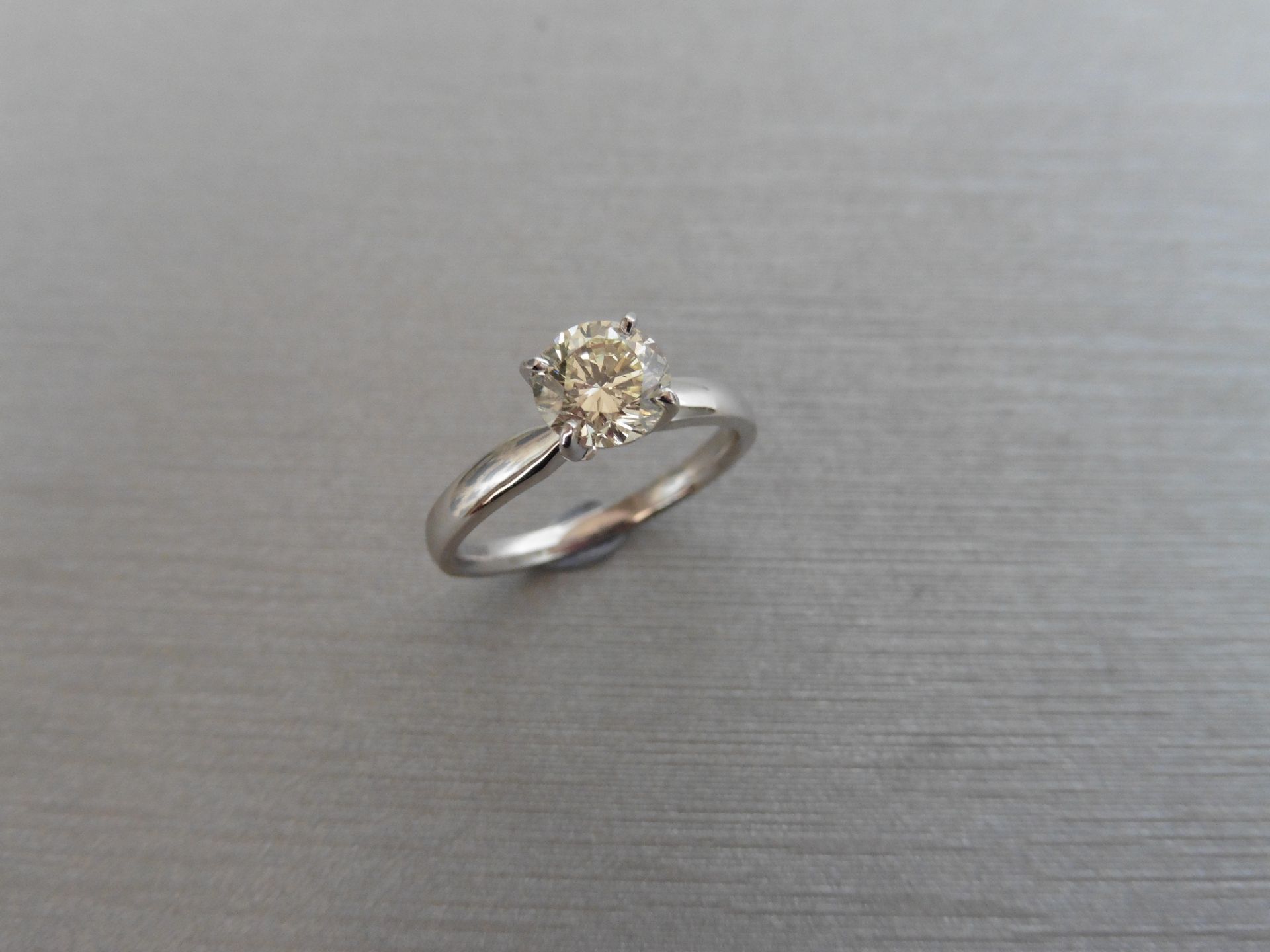1.16ct diamond solitaire ring with a brilliant cut diamond. J colour and I1 clarity. Set in 18ct
