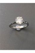 1.31ct diamond solitaire ring set in 18ct white gold. 4 claw setting. Colour and clarity. Ring