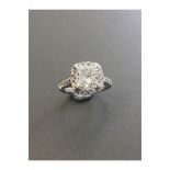 2.11ct diamond set solitaire with a cushion cut diamond, E colour Si1 clarity. Set in platinum