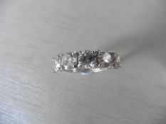 2.50ct Diamond 5 stone ring set with 5 brilliant cut diamonds, I/J colour, i1 clarity. Four claw