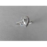 0.86ct diamond set soliatire ring. 0.70ct pear diamond in the centre, I colour and si32 clarity. Has