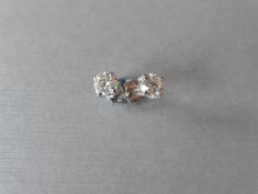 1.50ct Diamond set solitaire style earrings. Each set with a brilliant cut diamond, J colour, i1