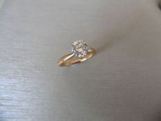 1.01ct Diamond solitaire ring with a brilliant cut diamond (enhanced stone), F/G colour and Si3