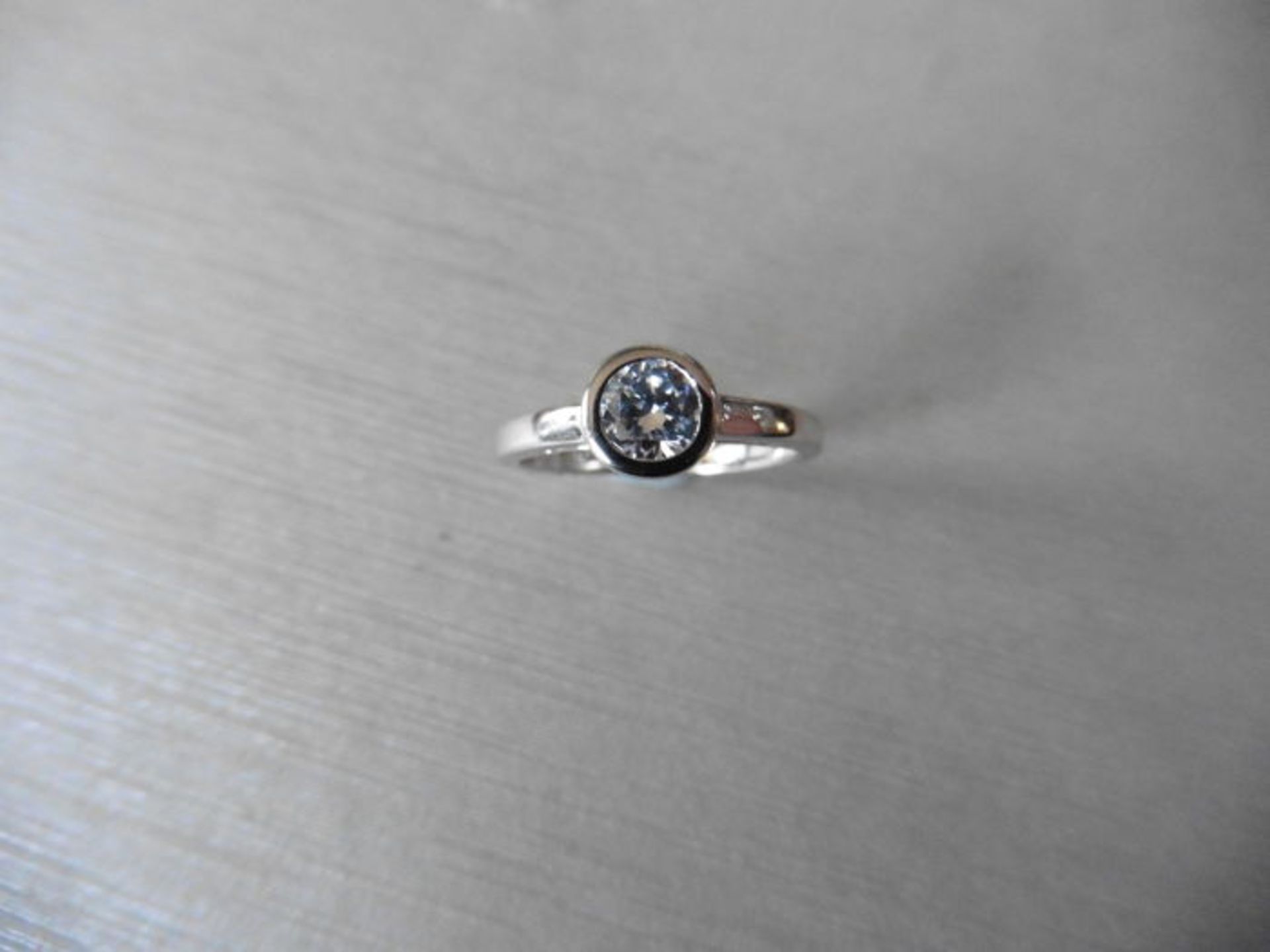 0.50ct diamond solitaire ring. Brilliant cut diamond, I/J colour, si2 clarity. Rub over setting in - Image 3 of 3