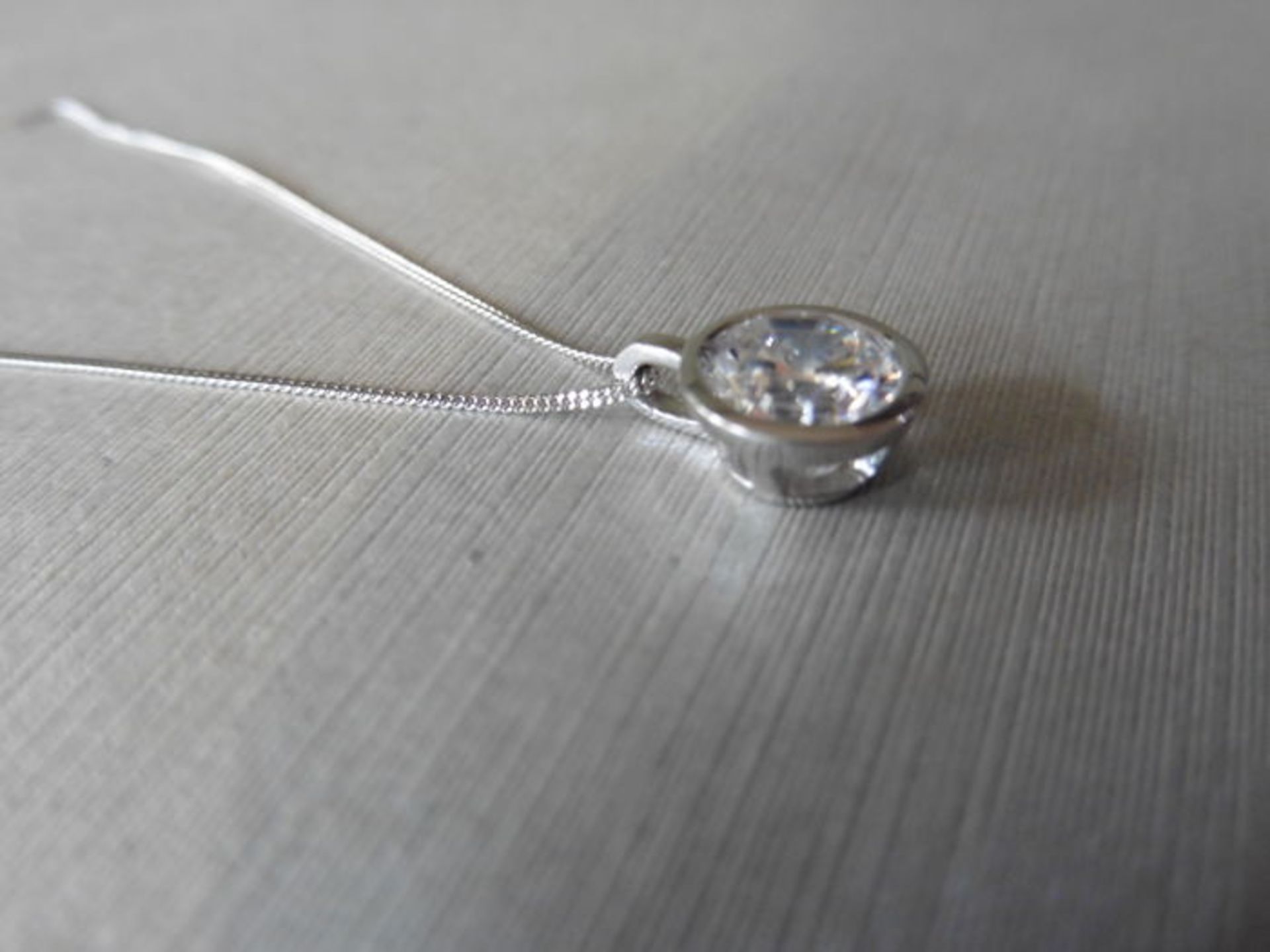 1ct diamond solitaire style pendant. Enhanced brilliant cut diamond, H colour and P1 clarity. Set in - Image 2 of 2