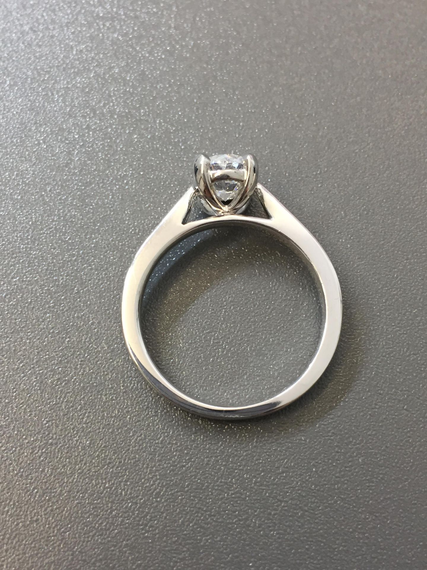 1.20ct diamond solitaire ring set with an oval cut diamond. F colour, si2 clarity.4 claw setting - Image 2 of 5
