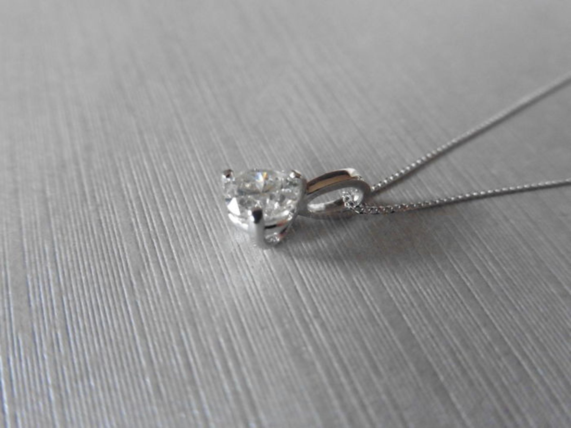 1ct diamond solitaire style pendant. Enhanced brilliant cut diamond, I/J colour and P1 clarity. - Image 2 of 3