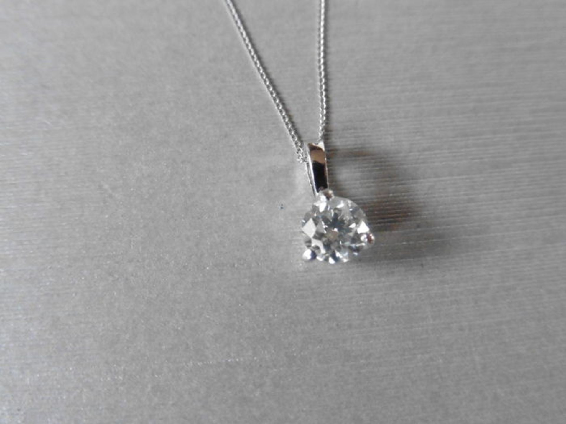 1ct diamond solitaire style pendant. Enhanced brilliant cut diamond, I/J colour and P1 clarity.