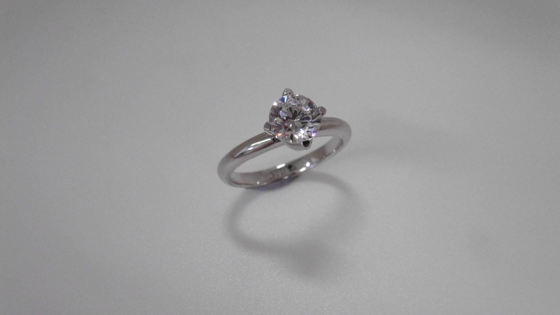 0.70ct diamond solitaire ring set in platinum. I colour, I1 clarity. 4 claw setting.Ring size M.
