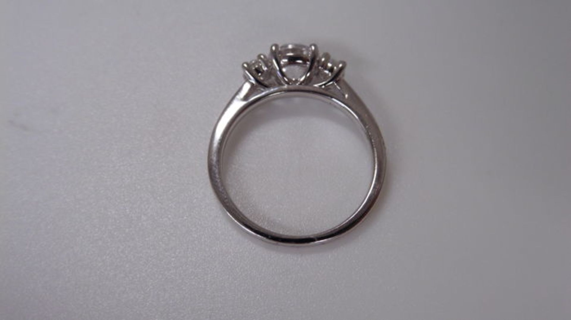 1.20ct diamond trilogy ring. 3 graduated brilliant cut diamonds, I colour and si3 clarity total - Image 2 of 3