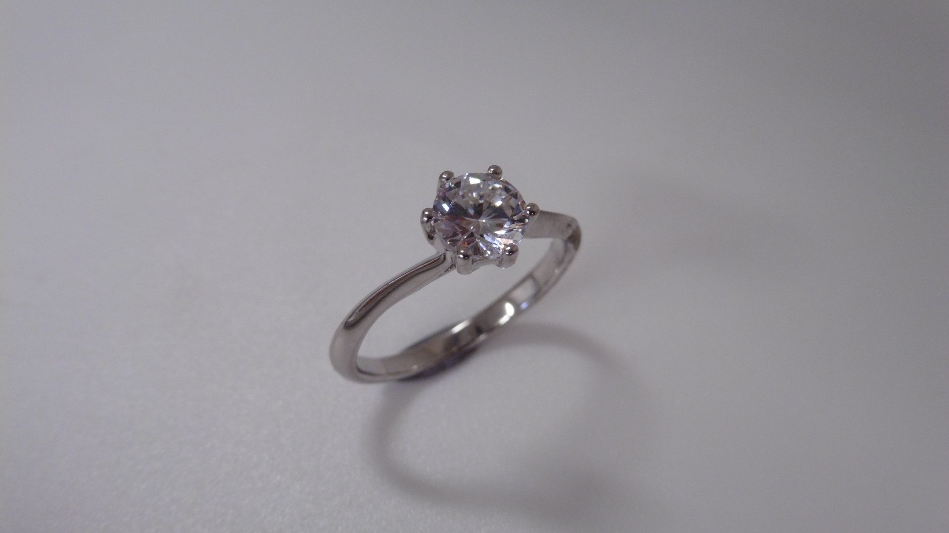 1.02ct diamond solitaire ring with an enhanced brilliant cut diamond. I colour and I1-2 clarity. Set