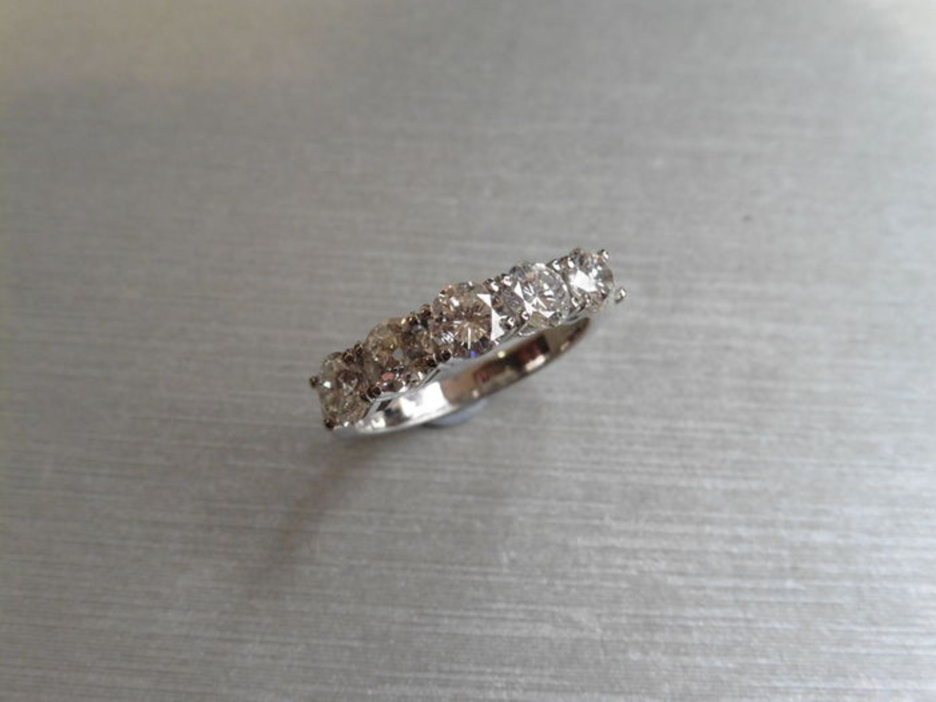 1.50ct diamond five stone ring. 5 brilliant cut diamonds, I colour, si2-3 clarity. 4 Claw setting in - Image 3 of 3