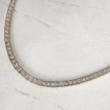 Unbranded, 18k Rose Gold Princess Cut 20.00ct Diamond Necklace