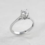 Unbranded, 18k White Gold 0.70ct Round Brilliant Cut Diamond Engagement Ring