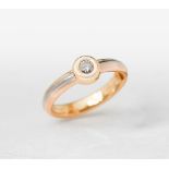 Cartier, 18k Yellow, White & Rose Gold 0.15ct Diamond Ring