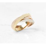 Cartier, 18k Yellow, White & Rose Gold Trinity Ring Size T