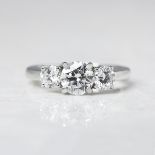 Unbranded, Platinum Round Briliant Cut 1.00ct Diamond Three Stone Ring