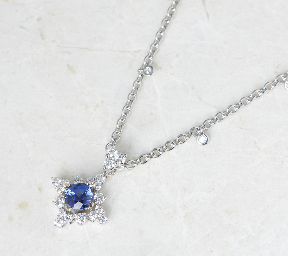Picchiotti, 18k White Gold 2.00ct Sapphire & 1.49ct Diamond Necklace