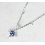 Picchiotti, 18k White Gold 2.00ct Sapphire & 1.49ct Diamond Necklace