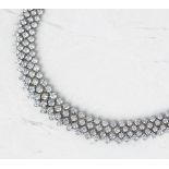 Unbranded, 18k White Gold 41.00ct Diamond Mesh Link Necklace