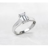 Unbranded, Platinum Emerald Cut 1.12ct Diamond Ring