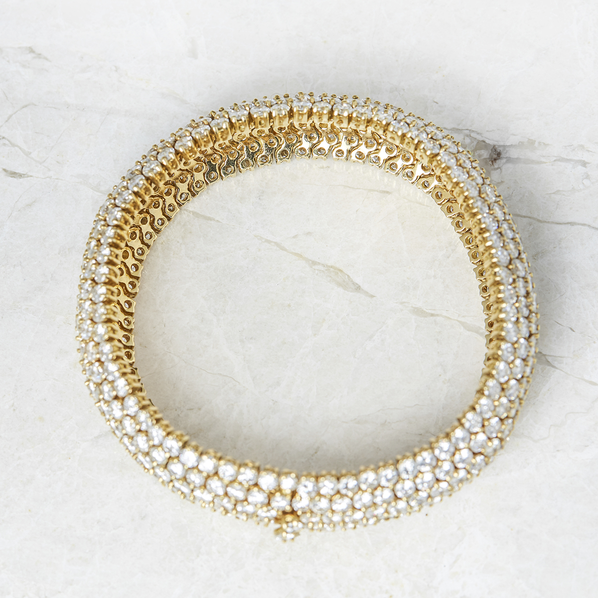 Unbranded, 18k Yellow Gold Round Brilliant Cut 49.00ct Diamond Cluster Bracelet - Image 8 of 8