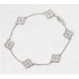 Van Cleef & Arpels, 18k White Gold Diamond Sweet Alhambra Bracelet