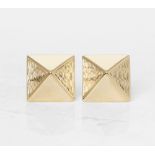 Van Cleef & Arpels, 18k Yellow Gold Pyramid Style Earrings