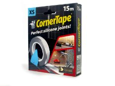 25xCorner Tape silicone sealant for bathroom Kitchen and shower 15 Metre, SIZE XS
