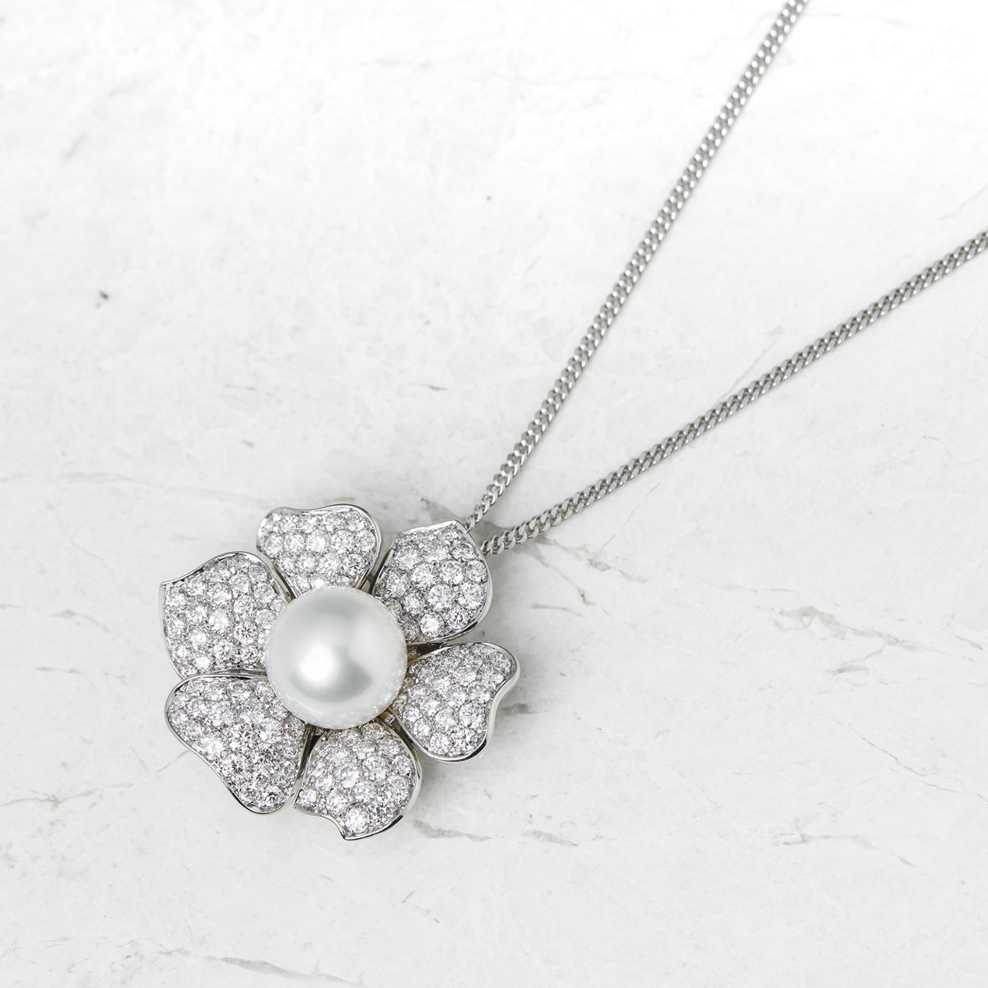Picchiotti, 18k White Gold South Sea Pearl & 3.60ct Diamond Necklace
