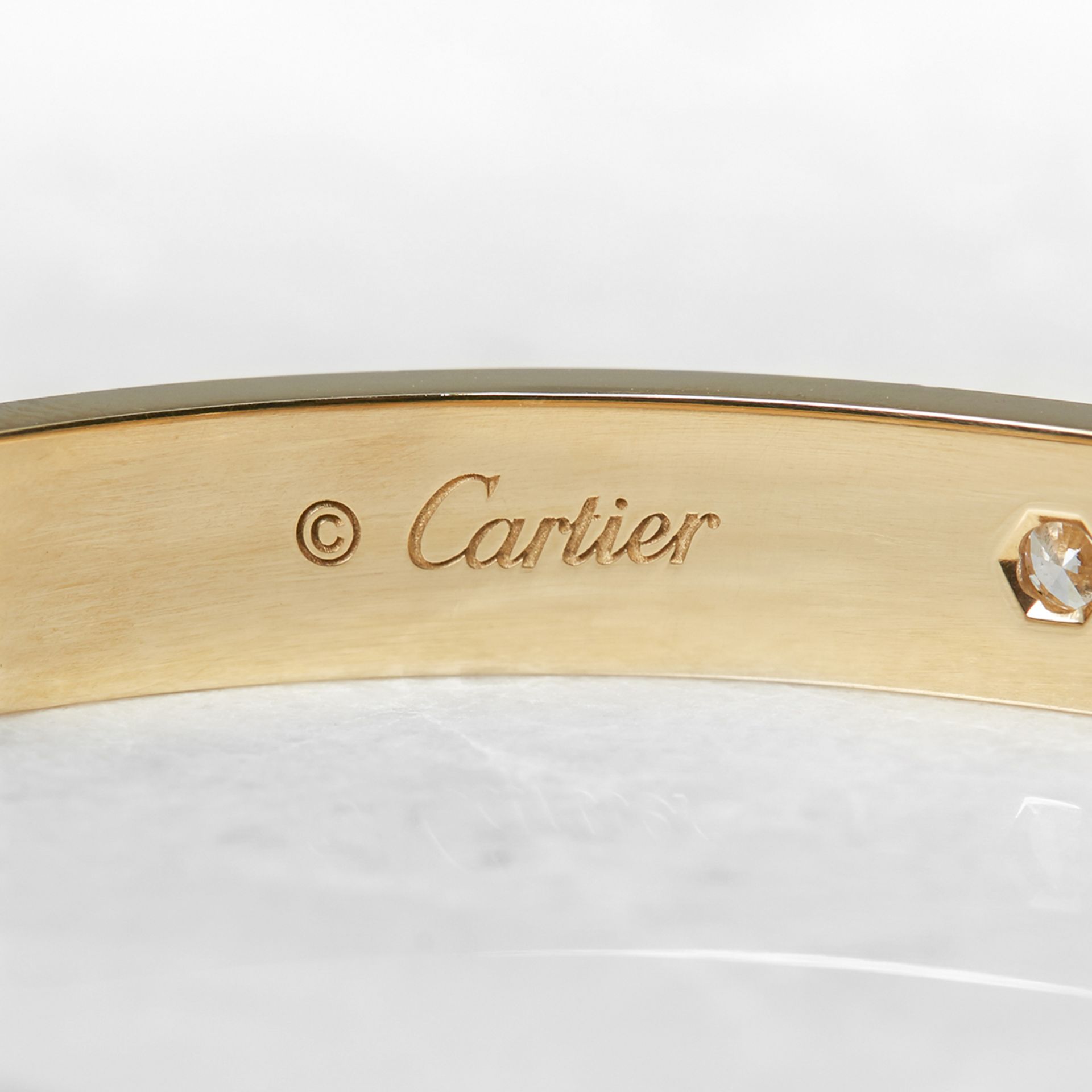 Cartier, 18k Yellow Gold 4 Diamond Love Bracelet B6035917 - Image 2 of 8