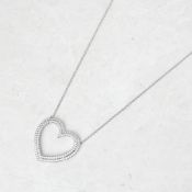 Tiffany & Co., Platinum 0.50ct Diamond Heart Metro Necklace