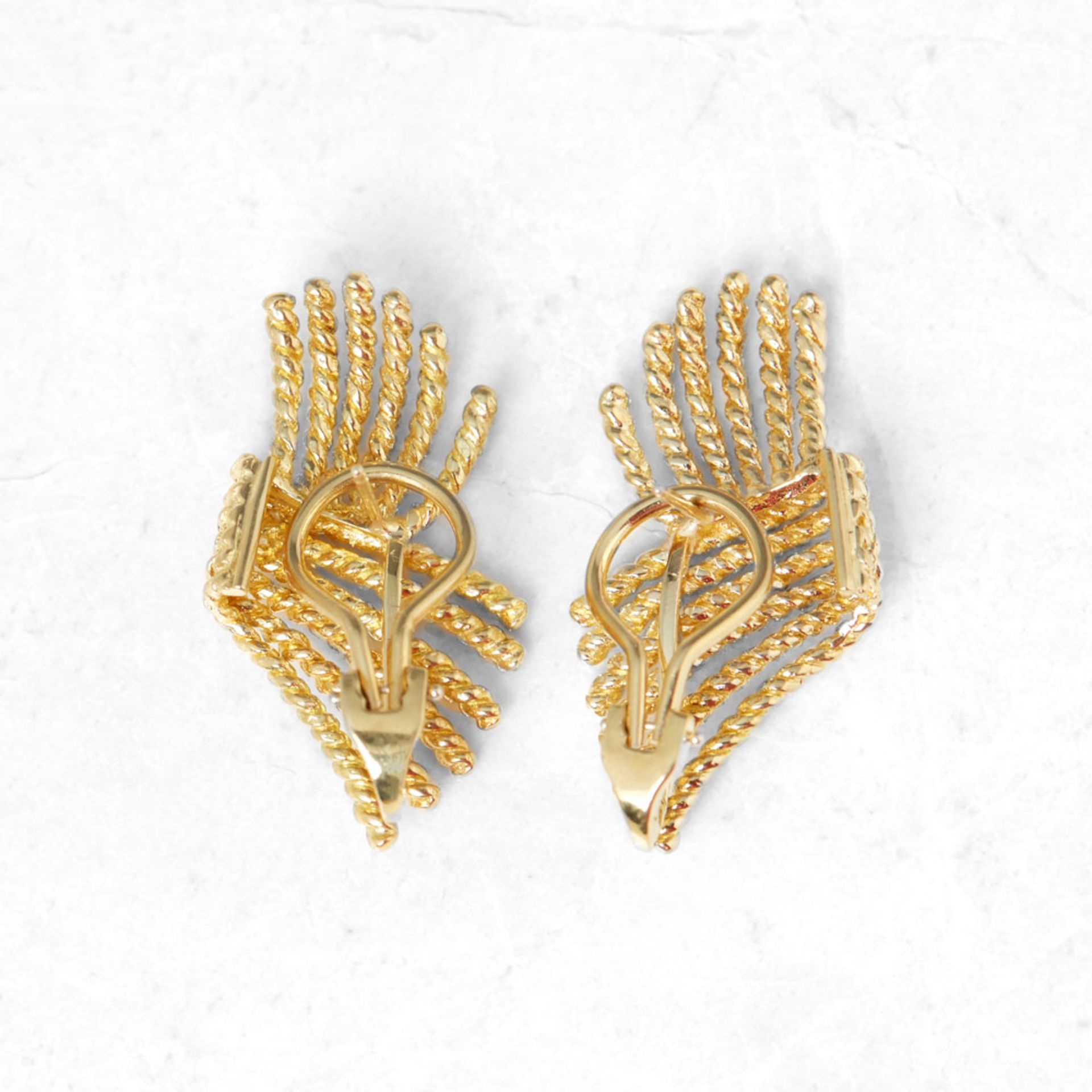 Tiffany & Co., 18k Yellow Gold Rope Design Schlumberger Earrings - Image 2 of 5