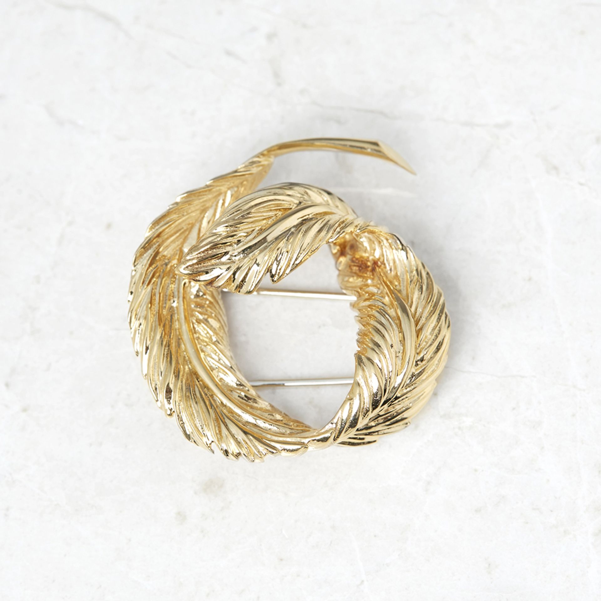 Van Cleef & Arpels, 18k Yellow Gold Feather Design Brooch